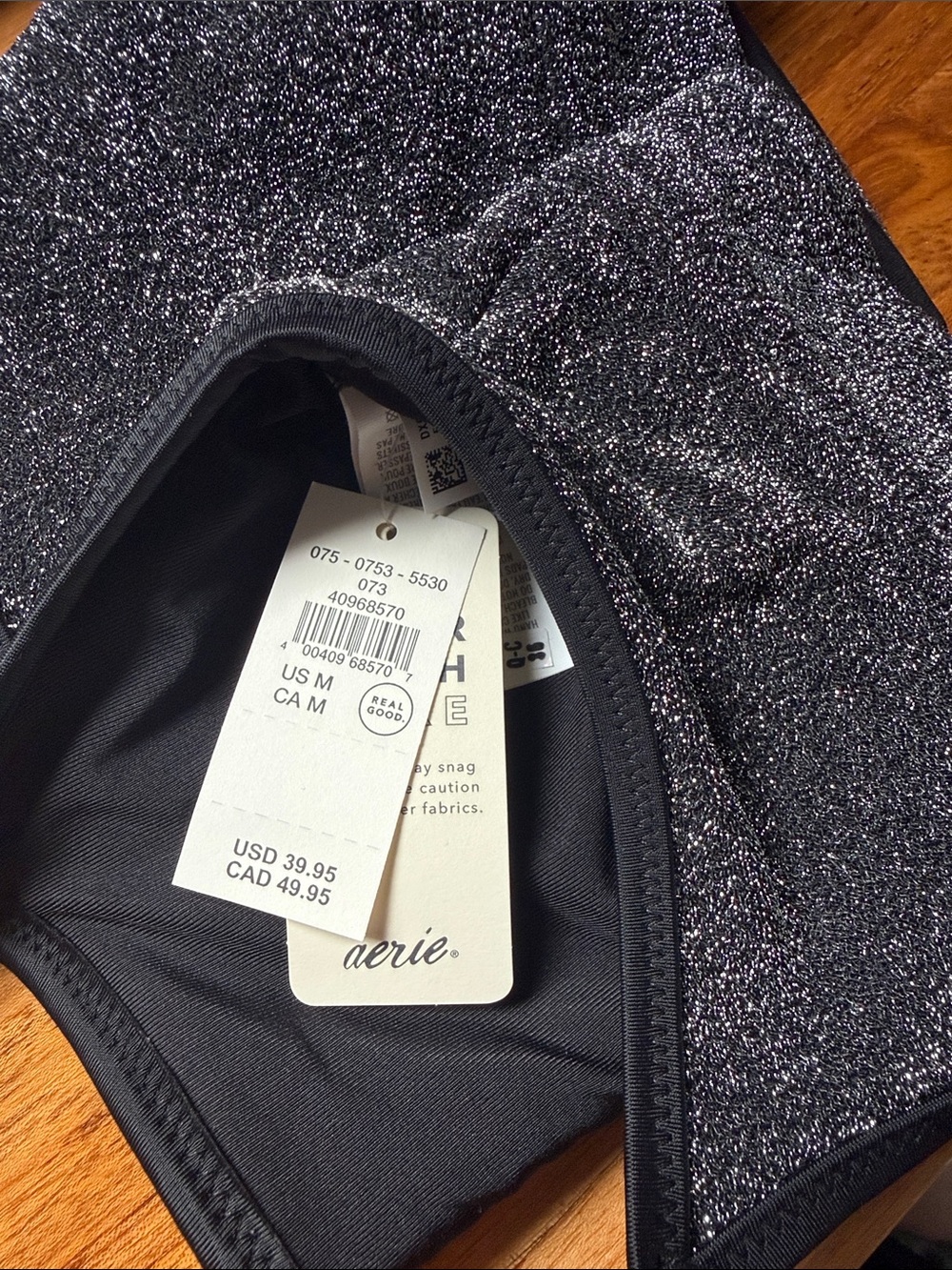 Aerie Swim metallic silver bikini | top and bottoms - Picture 2 of 5